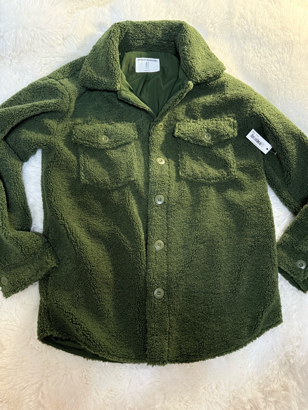 NWT Oversized Sherpa Button Up Jacket Womens